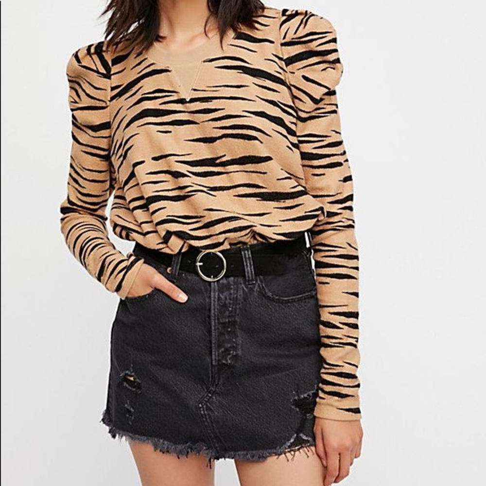 Free People Zara Zebra Sweatshirt